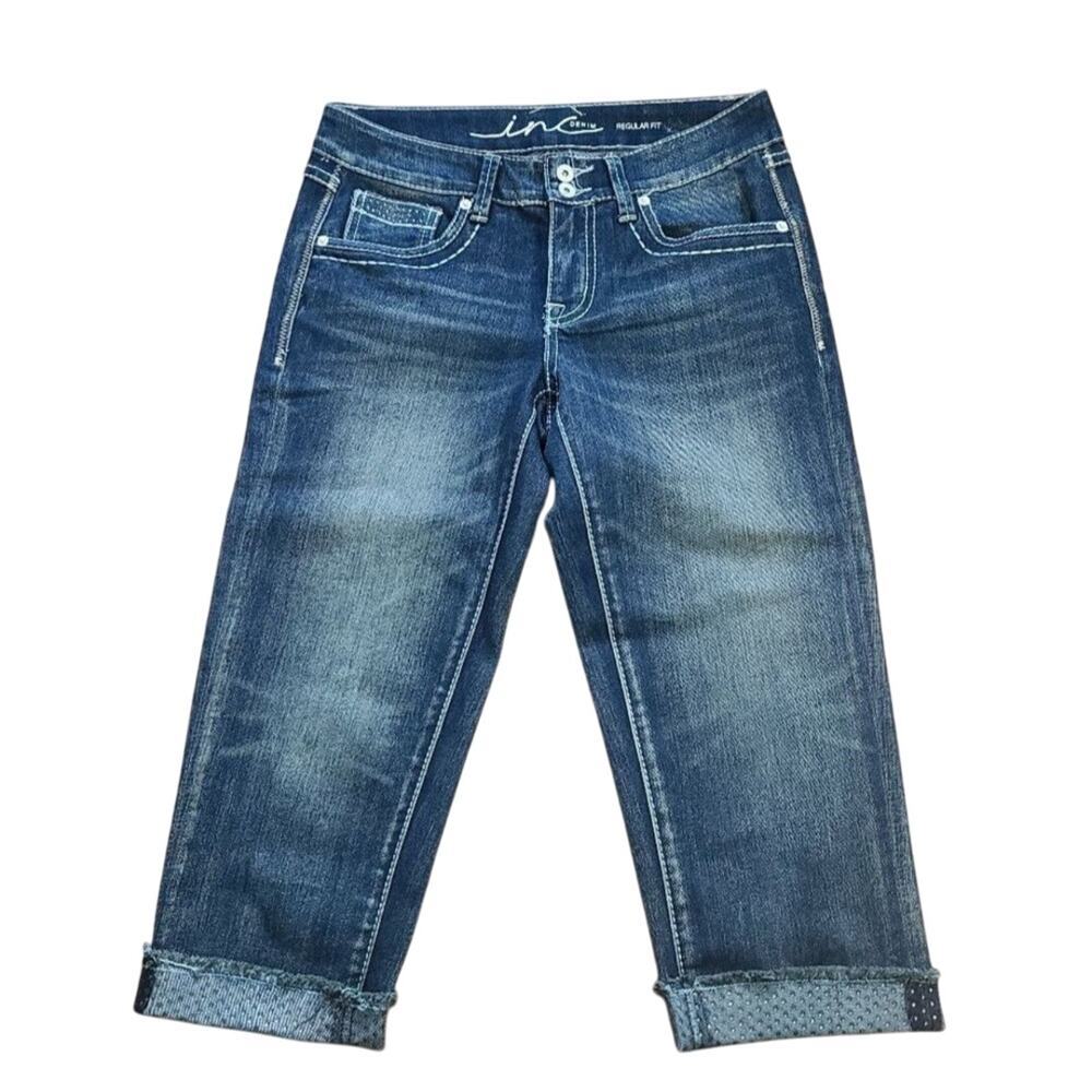 Inc. Denim Cropped Capri Denim Embellished Jean Cropped Jeans